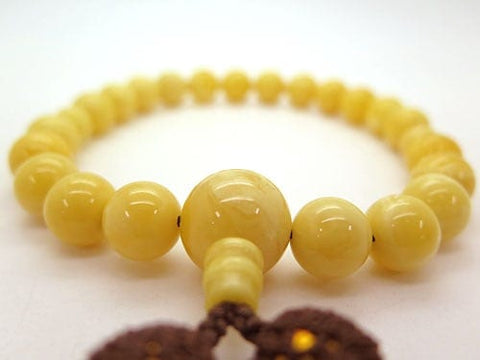 Men's rosary, milky amber, 22 beads, limited edition, made to order