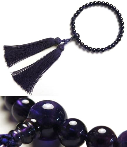 Women's prayer beads, amethyst, 8mm beads, matching finish, purple tassel, limited edition, free shipping