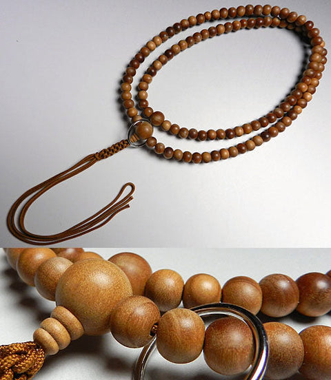 Men's Buddhist rosary, Indonesian sandalwood, made to order, Soto sect, 12 shaku