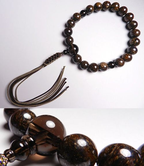 Men's Buddhist Beads Tiger Jasper 20 beads Brown Quartz