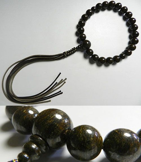 Men's Buddhist Beads, Tiger Jasper, 22 beads, with matching tassels
