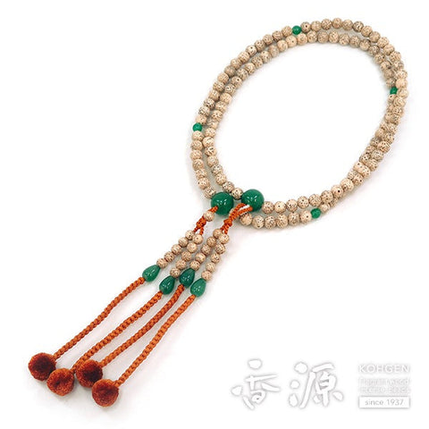 Men's prayer beads, Starry Moon Bodhi Tree, Jade finish, Shingon sect