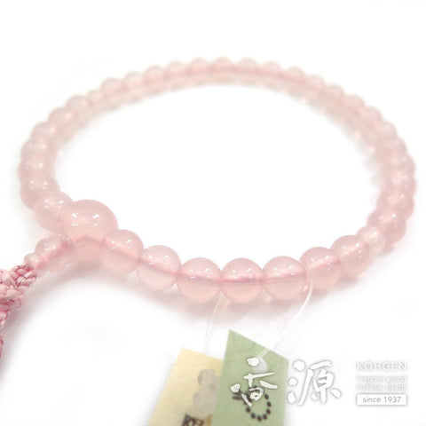 Women's prayer beads, rose quartz, 8mm, one-handed, matching, coral tassel, limited edition B