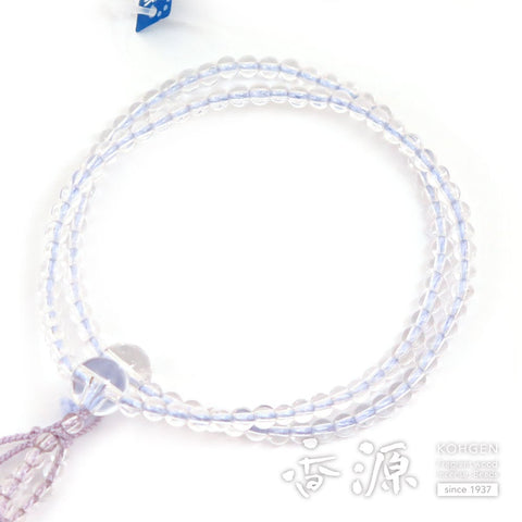 Women's prayer beads, crystal, Nichiren sect, 8-size flower, made to order