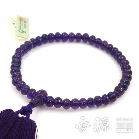 Women's prayer beads, amethyst, mandarin beads, matching, pure silk Matsukaze, limited edition