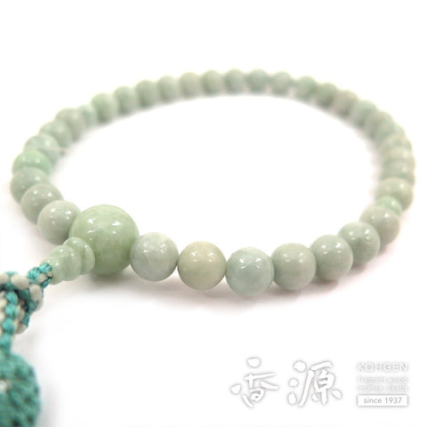 Women's prayer beads, Burmese jade, 8mm beads, one hand, matching finish, celadon tassel, limited edition