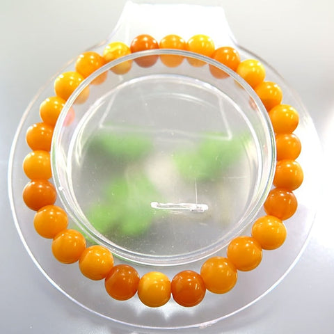 Aged Amber 8mm Bead Bracelet Straight