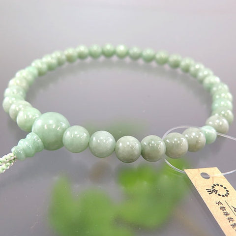 Women's Buddhist rosary, Burmese jade, 8mm beads, with matching bodhisattva tassel