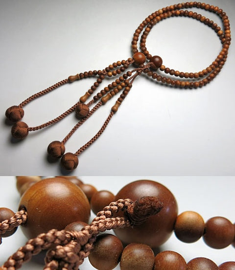 Men's prayer beads, Indian sandalwood, Sanso Hokke, made to order, Nichiren sect