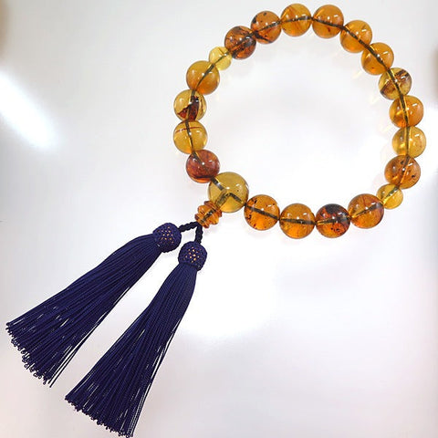 Men's prayer beads, blue amber, 18 beads, limited edition, rosary, amber