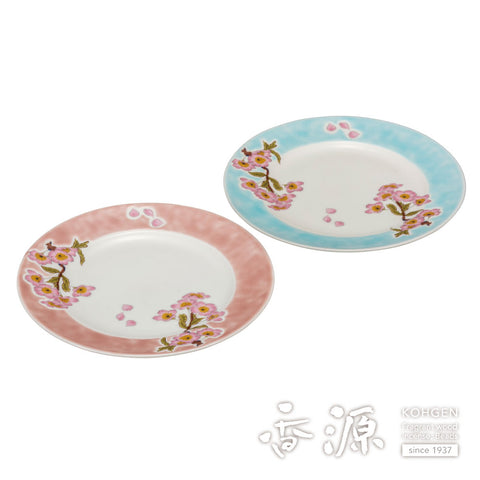 Kutani ware pair plate