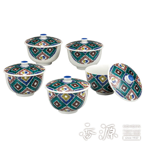 Kutani ware set with lid