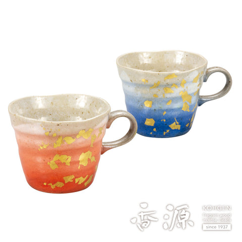 Kutani ware pair mug