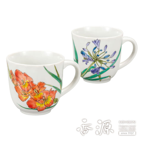 Kutani ware pair mug