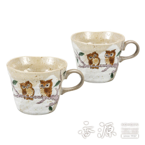 Kutani ware pair mug
