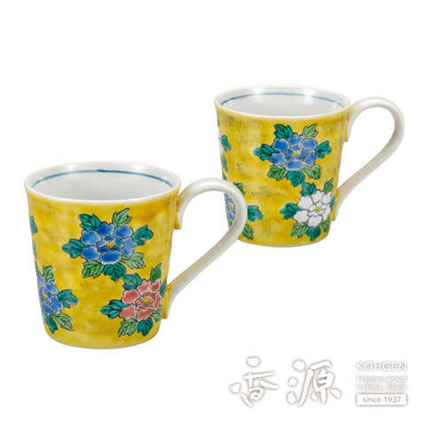 Kutani ware pair mug