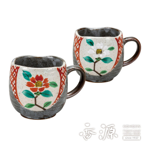Kutani ware pair mug