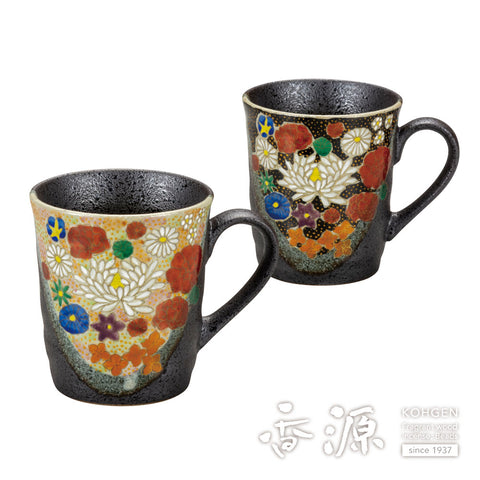 Kutani ware pair mug