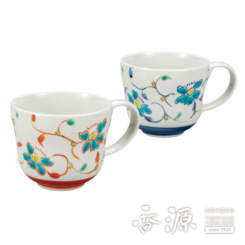 Kutani ware pair mug