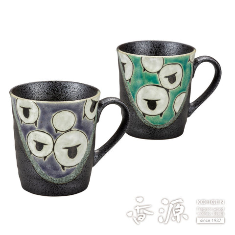 Kutani ware pair mug