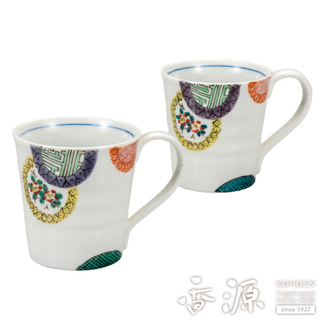 Kutani ware pair mug