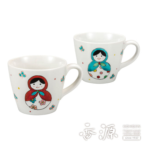 Kutani ware pair mug