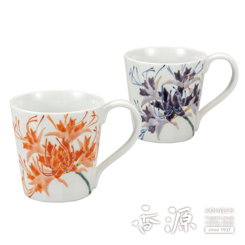 Kutani ware pair mug