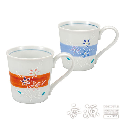 Kutani ware pair mug