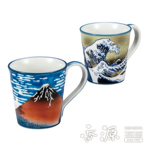 Kutani ware pair mug