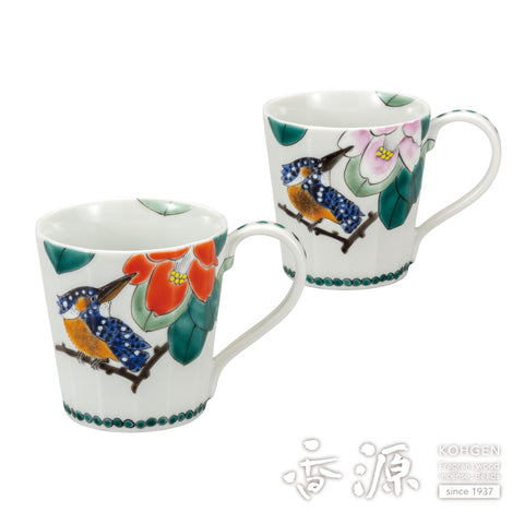 Kutani ware pair mug