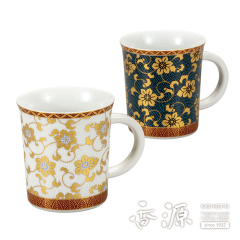 Kutani ware pair mug
