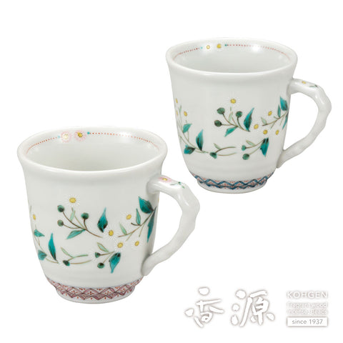 Kutani ware pair mug