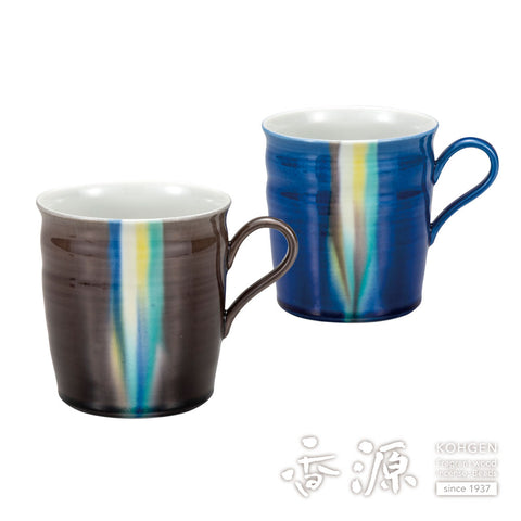 Kutani ware pair mug