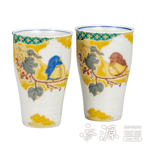 Kutani ware pair free cup