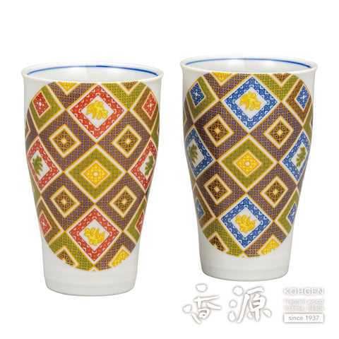 Kutani ware pair free cup