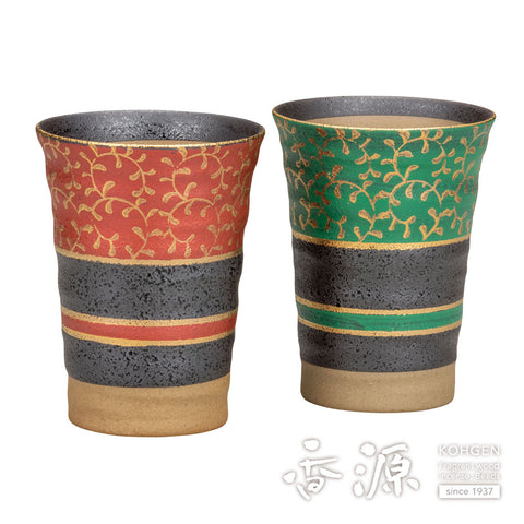 Kutani ware pair free cup
