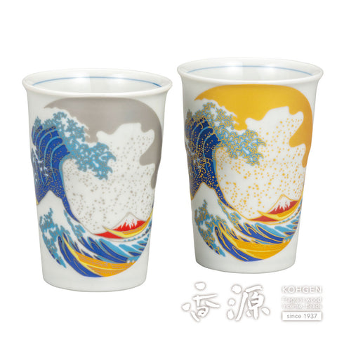 Kutani ware pair free cup
