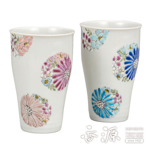 Kutani ware pair free cup