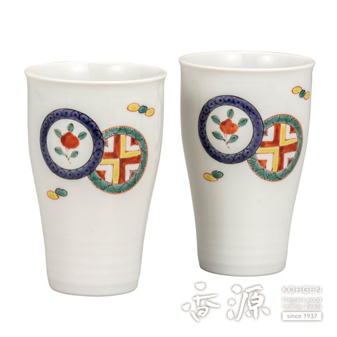 Kutani ware pair free cup