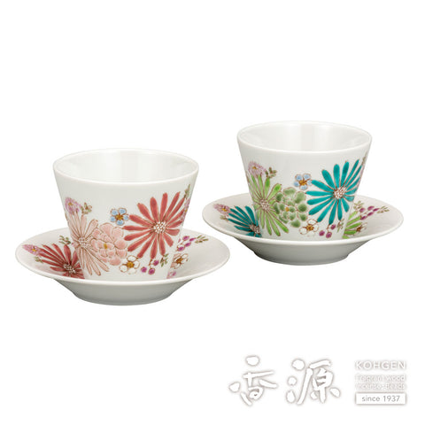 Kutani ware pair free cup
