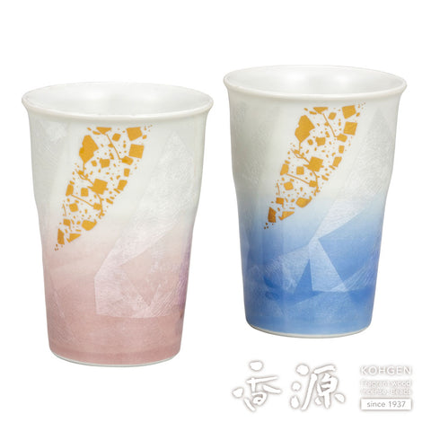 Kutani ware pair free cup