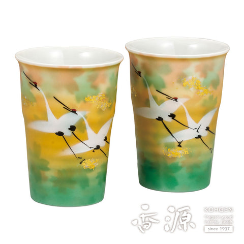 Kutani ware pair free cup