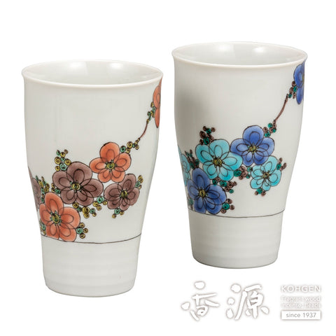 Kutani ware pair free cup
