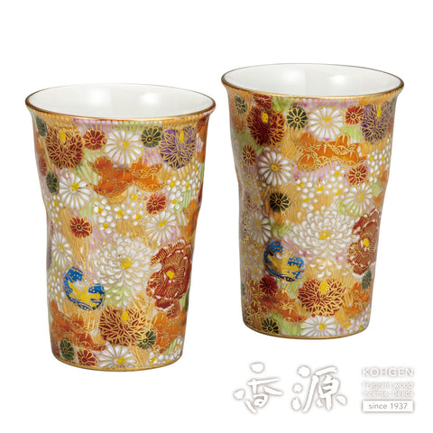 Kutani ware pair free cup