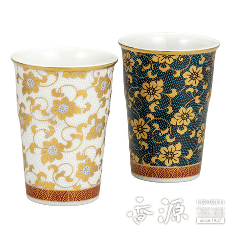 Kutani ware pair free cup