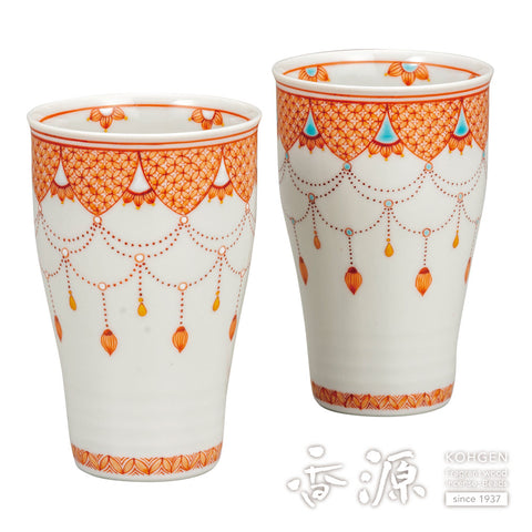 Kutani ware pair free cup