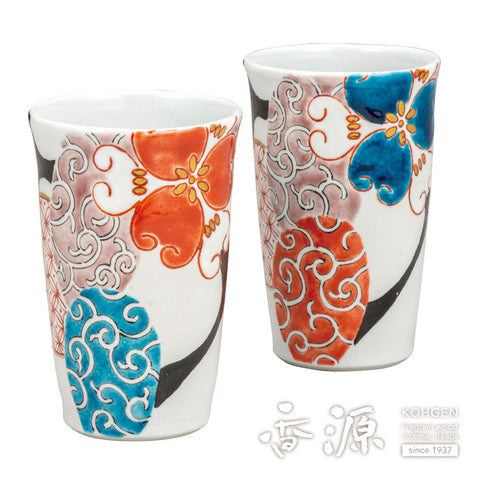 Kutani ware pair free cup