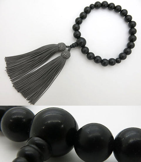 Men's prayer beads, jet, 22 beads, made to order