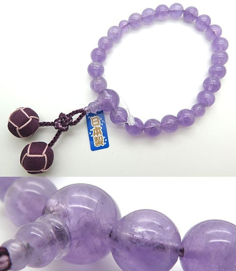 Men's rosary, lavender amethyst, 22 beads, limited edition