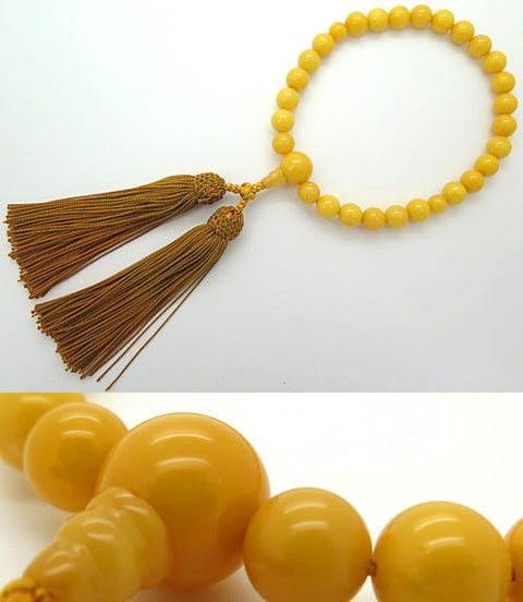 Rosary for men, aged amber, 27 beads, made to order, Kinsabo, limited edition